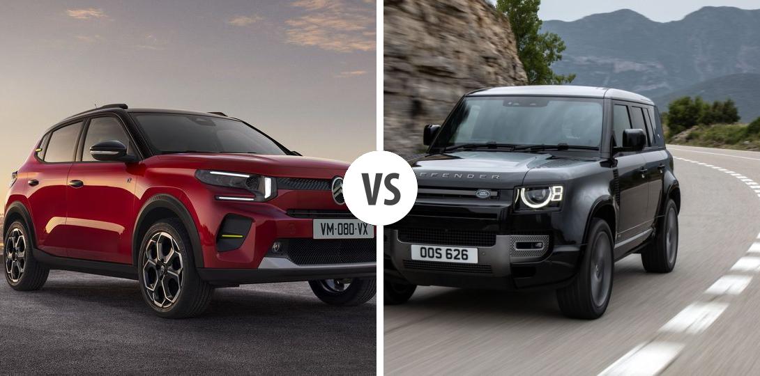 Citroën ë-C3 VS Land Rover Defender Autovergleich | AUTOGOTT.AT