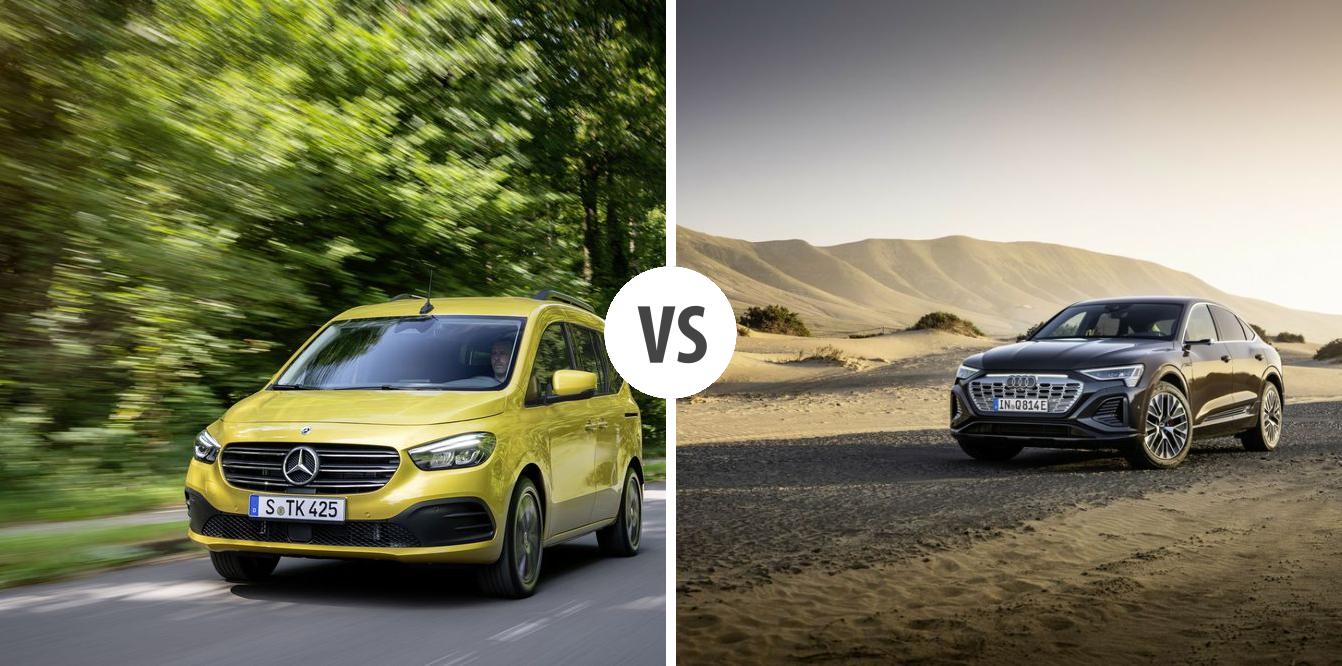 Mercedes T-Klasse VS Audi Q8 e-tron Sportback Autovergleich | AUTOGOTT.AT