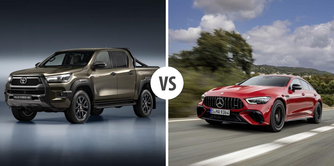 Toyota Hilux VS Mercedes AMG GT 4-Türer Coupé Autovergleich | AUTOGOTT.AT